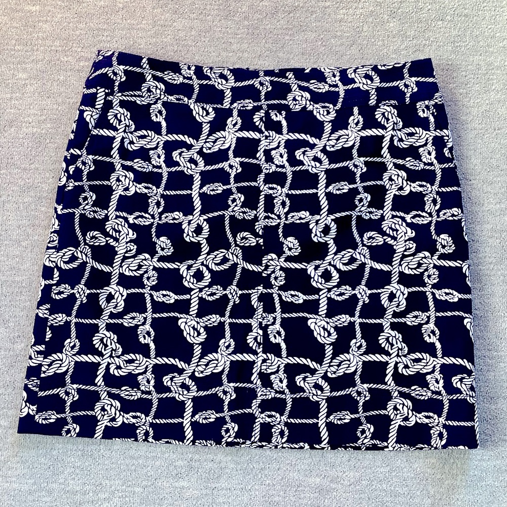 Talbots Petites Navy/White Nautical Skirt Sz. 14P